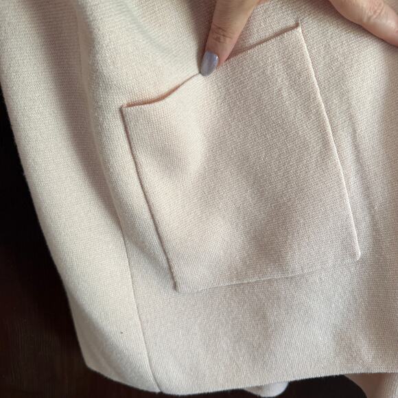 J. CREW | Sophie Pastel Pink Cotton Merino Blend Sweater Blazer | Medium - Picture 5 of 7